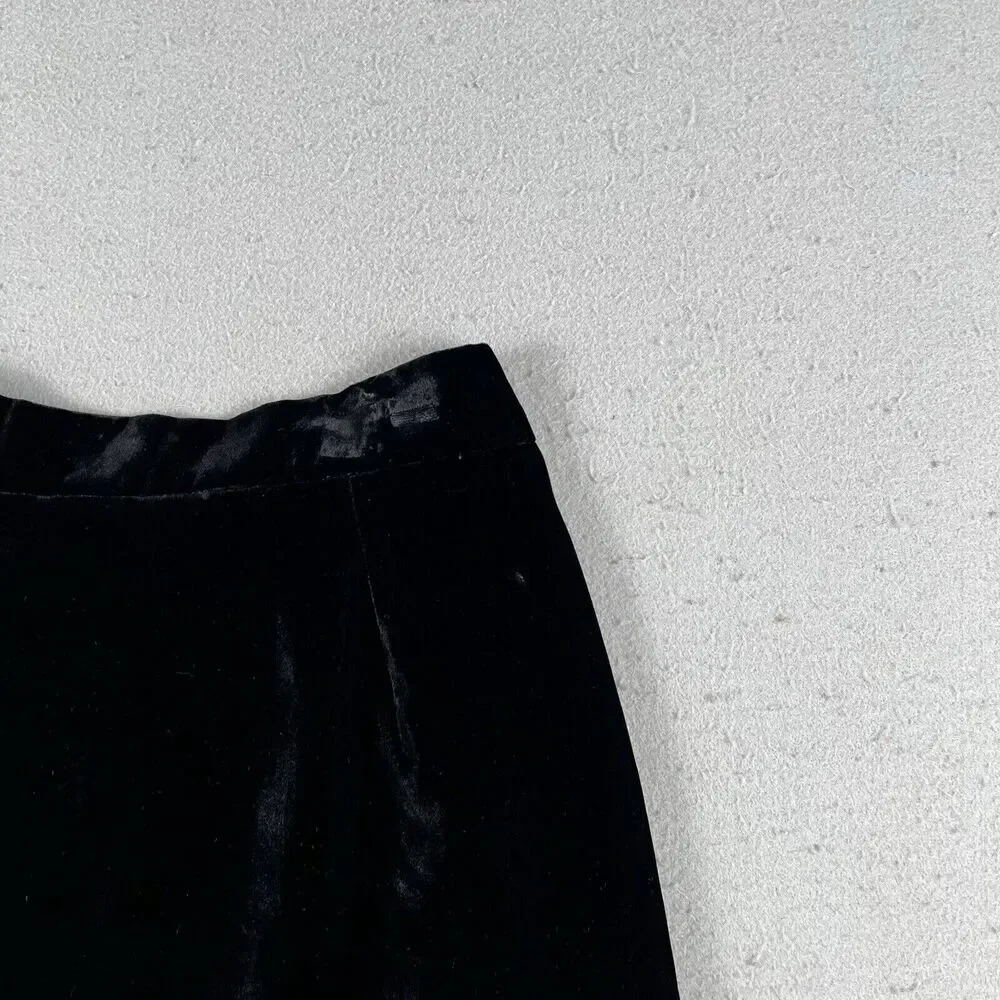 Vintage Fendi Velvet Knee Length‎ Skirt Women’s 27 Black Mid Rise A Line - Picture 14 of 15
